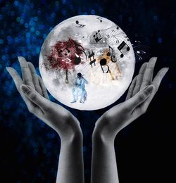 Digital composite image of woman hand holding cup