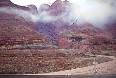 Aerial view of mountain range