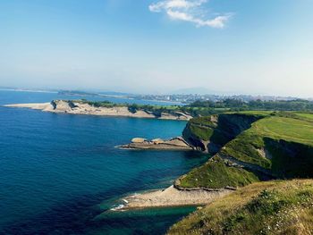High angle view of sea against sky