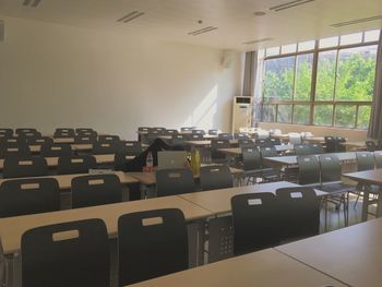 Empty seats in room