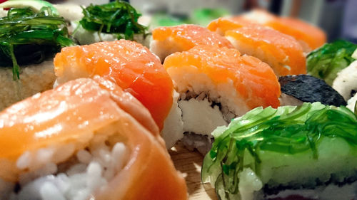 Close-up of sushi in plate