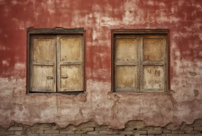 Closed window of old building