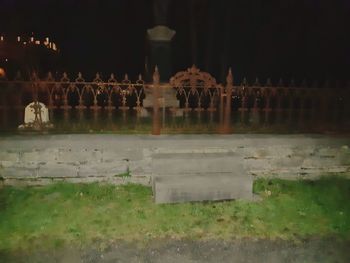 View of cemetery at night