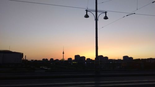 Street light at sunset