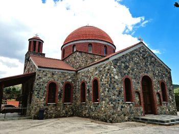 Low angle view of traditional building against sky