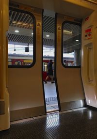 Train at railroad station platform