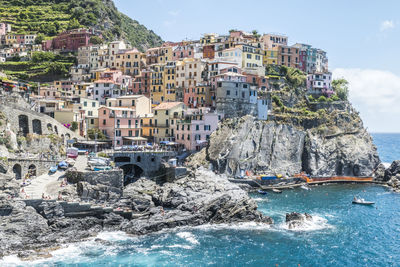 Aerial view of manarola in the cinque terre