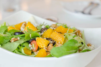 Close-up of meal served in plate