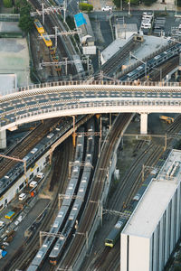 High angle view of elevated road in city