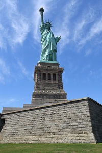 Low angle view of statue of liberty