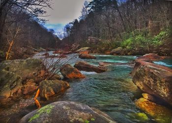 Scenic view of river against sky