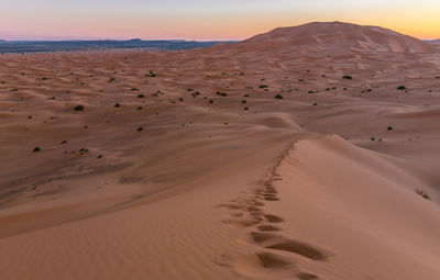 Sand dunes in desert