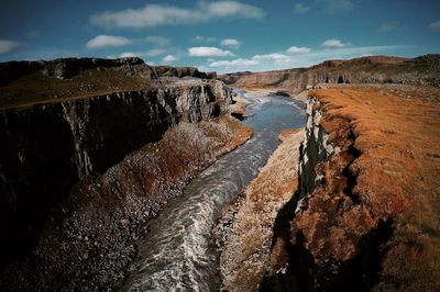 Panoramic view of landscape against cloudy sky