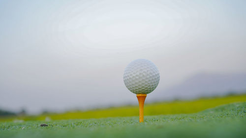 Golf ball on grass
