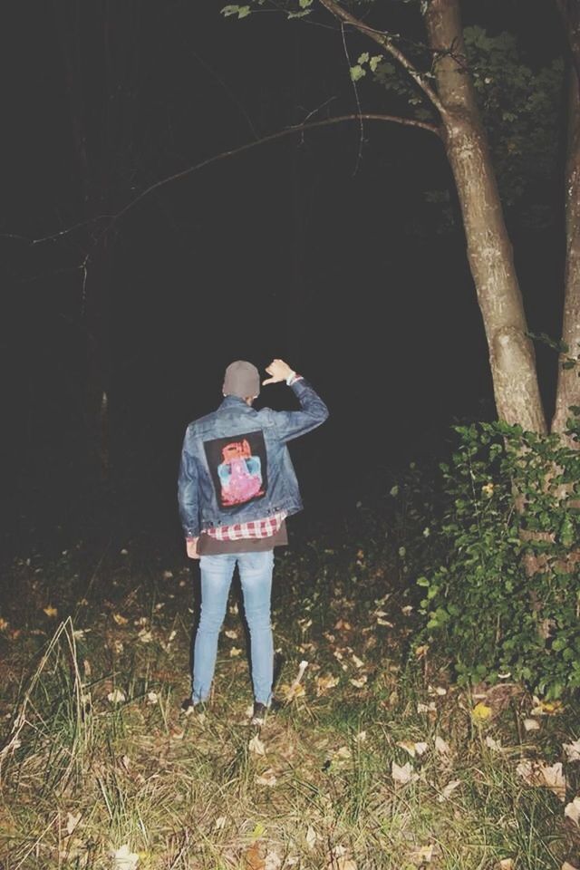 full length, lifestyles, standing, casual clothing, leisure activity, rear view, childhood, elementary age, walking, plant, tree, grass, boys, day, front view, outdoors, field, holding