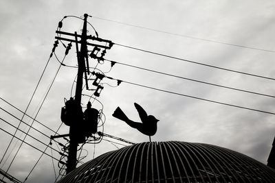 Low angle view of electricity pylon