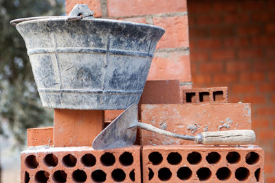 Close-up of old bricks