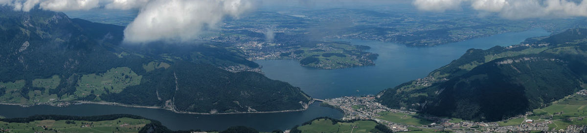 Panoramic view of sea and mountains