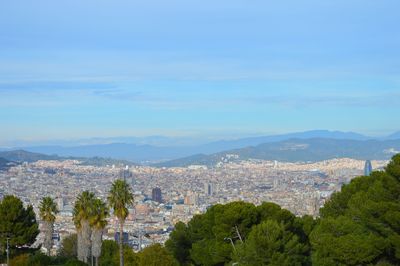 High angle view of townscape against sky