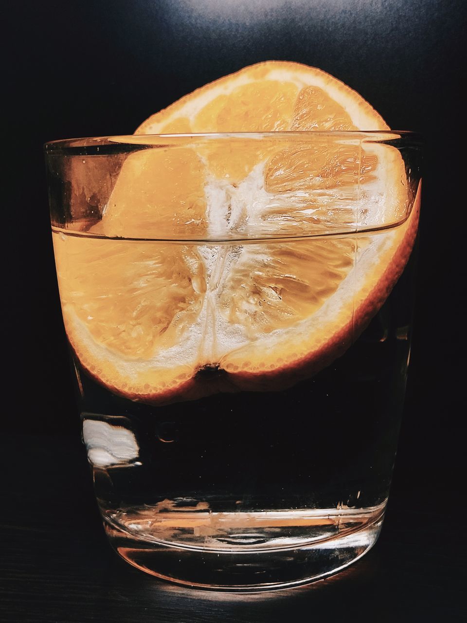 swimming Orange - Fruit Glass Glassofwater Fruit Photography Black Background Drink Drinking Glass Studio Shot Ice Cube Cold Temperature Close-up Food And Drink