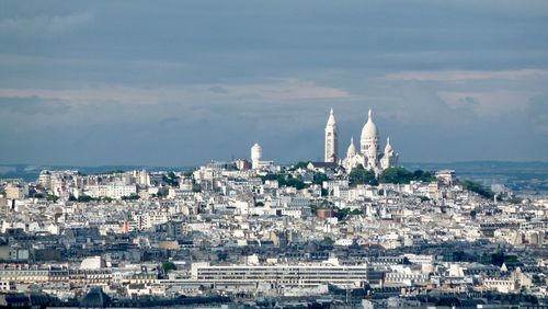 High angle view of buildings in city