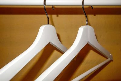 Close-up of empty seats on rack