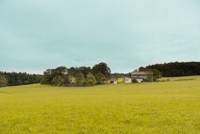 Scenic view of field against sky