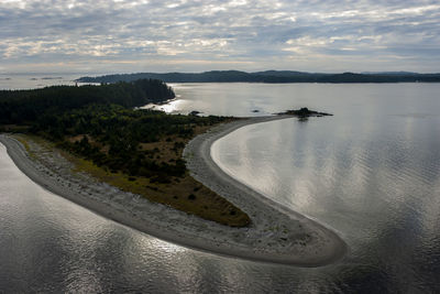 High angle view of beach against sky