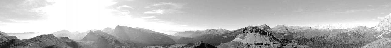 Panoramic shot of snow covered mountain range