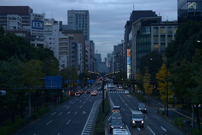 High angle view of traffic on tokyo street