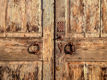 Full frame shot of old wooden door