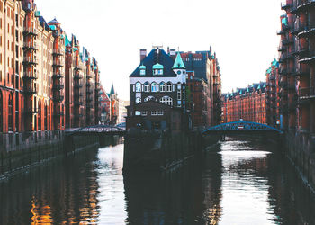 Reflection of cityscape in water