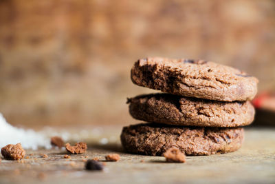 Close-up of cookies on table