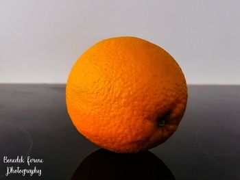 Close-up of orange on table