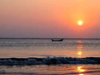 Scenic view of sea during sunset