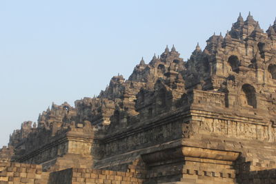 Low angle view of temple against clear sky