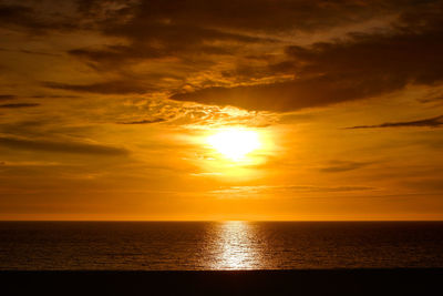 Scenic view of sea against sky during sunset in the philippine islands.  