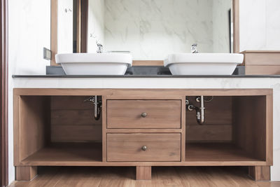 Close-up of sink in bathroom