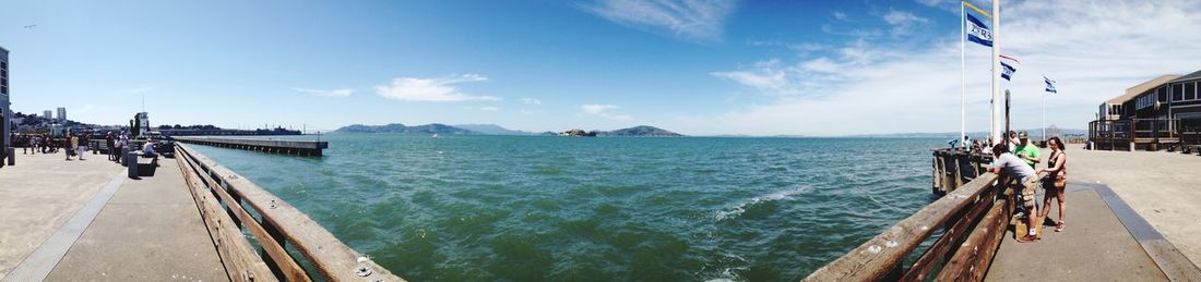 Panoramic view of people in sea