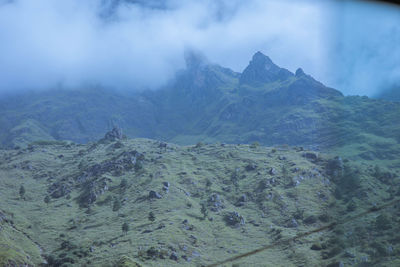 Scenic view of mountains against sky