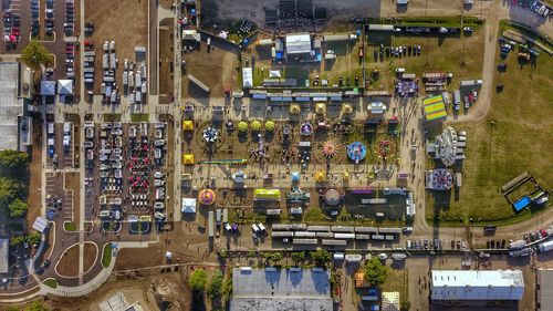 High angle view of traffic on road