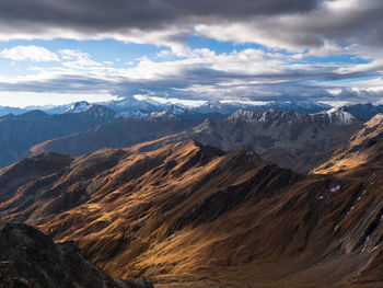 Scenic view of mountains against sky