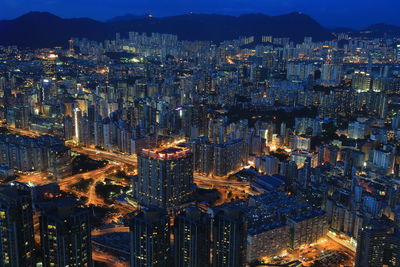 Illuminated cityscape at night