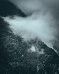 Scenic view of volcanic mountain against sky