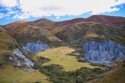 Scenic view of mountains against sky