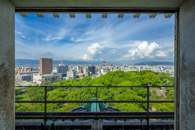 Panoramic view of cityscape against sky