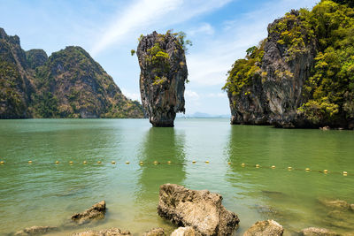 James bond island or khao nail, called tapoo in thai, at ao phang nga bay, thailand. 