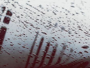 Full frame shot of raindrops on glass