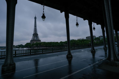 View of tower in city