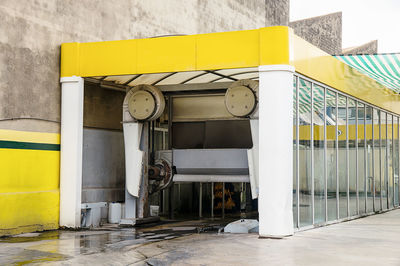 View of yellow wall of building
